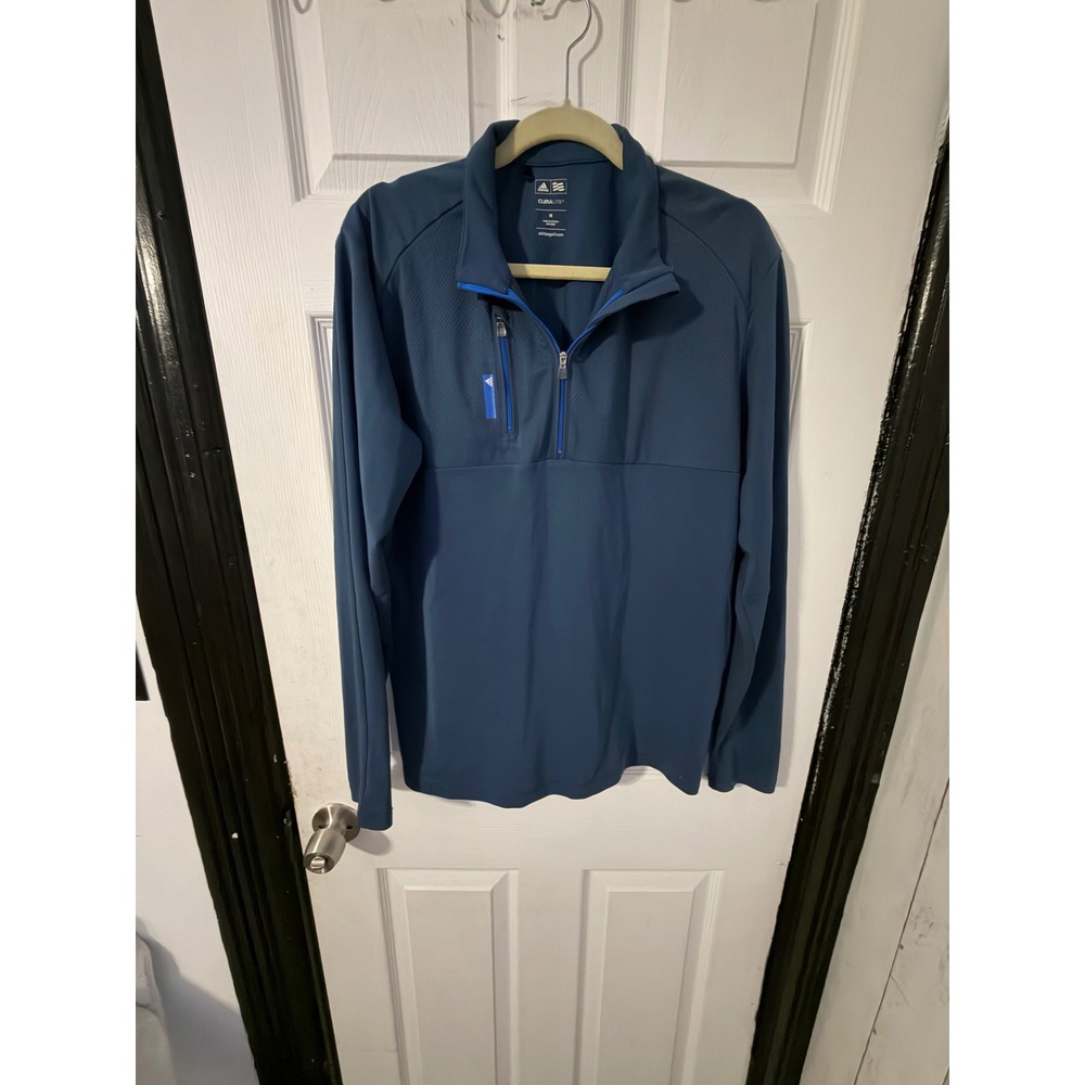 Adidas Golf Climalite Mens Medium Navy Blue Quarter Zip Pullover Jacket M